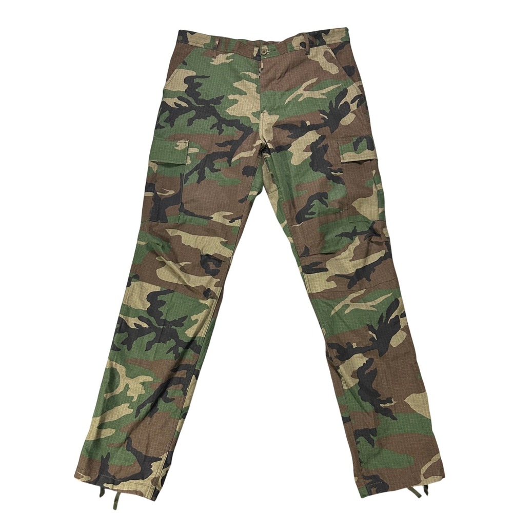 Military Issue Cargo Pants Large-Long Mens 38x35 Woodland camouflage
